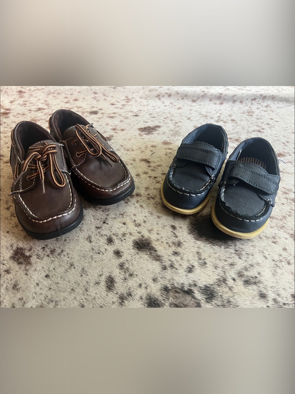 Toddler loafer Moccasin combo in Brown and Black